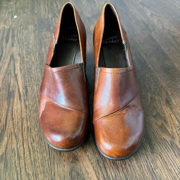 Dansko Rosaline Brown Leather Slip On Wedge Clog Women’s Size 9.5/10 - Picture 7 of 9